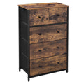 Brown and Black 5 Fabric Drawer Dresser L486128