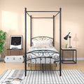 Black Twin Size Canopy Bed Frame C176