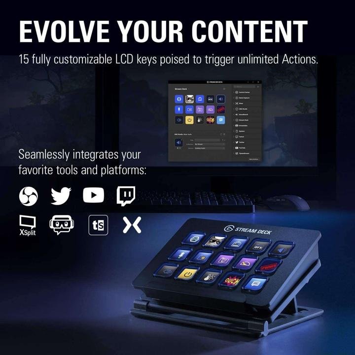 15 Customizable LCD Keys Stream Controller A234