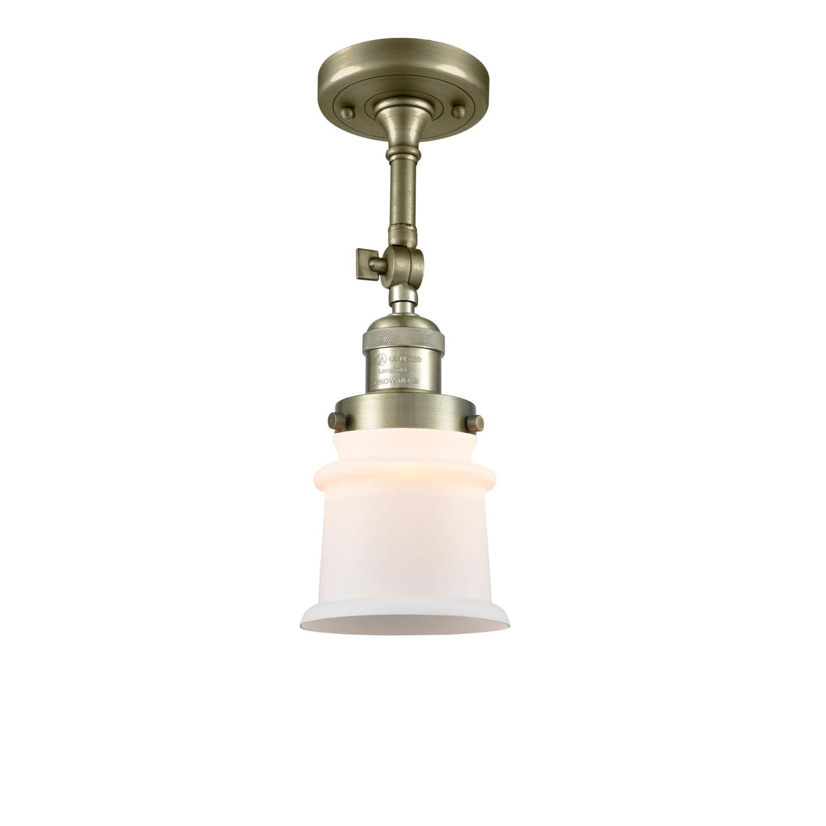 1 Light Semi Flush Mount Antique Brass Z752676