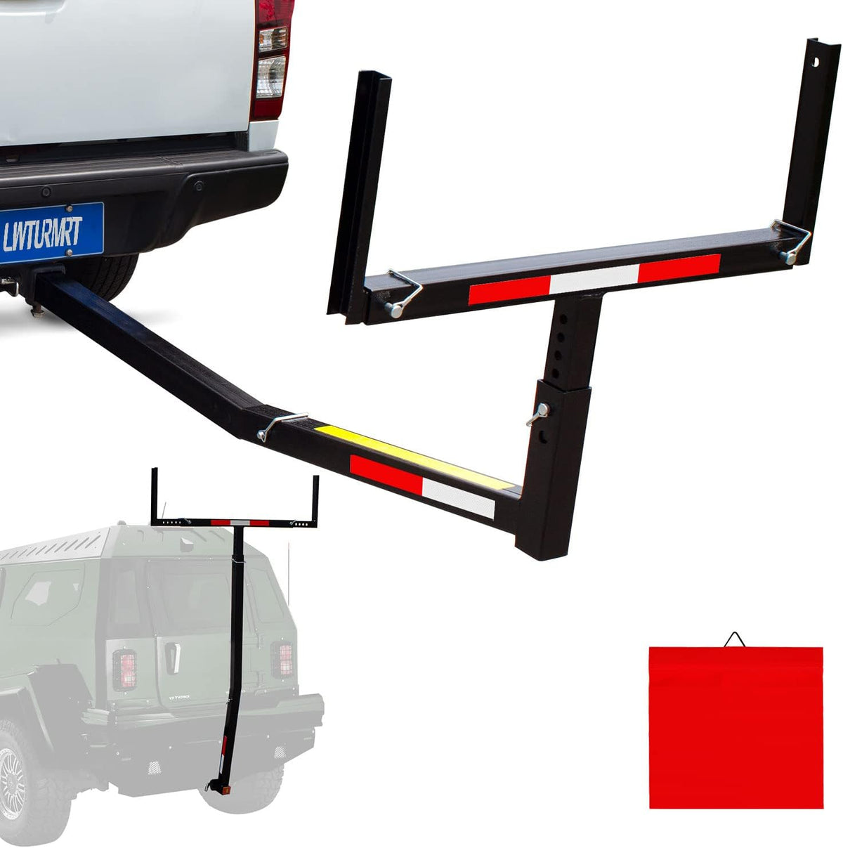 Pickup Truck Bed Extender, Heavy Duty Steel Hitch Mount H8601