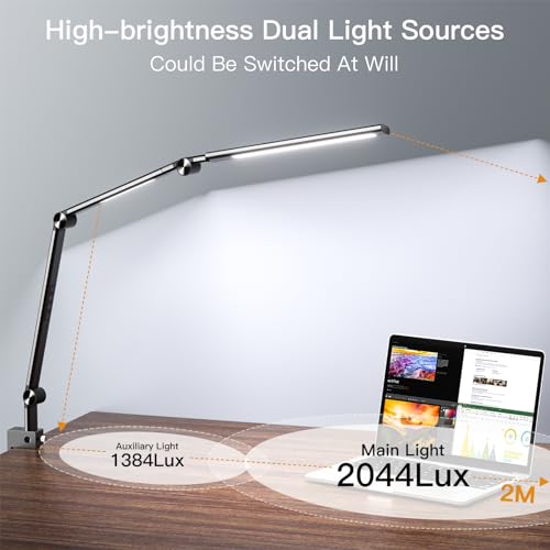 Black 18W LED Desk Lamp with Clamp Q7952