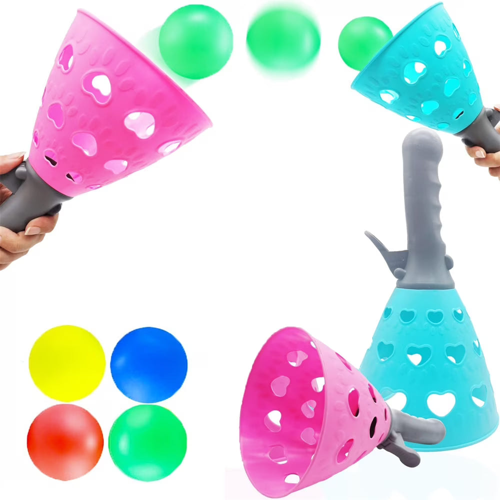 Pop-Pass-Catch Ball Game with 2 Catch Launcher Baskets and 4 Balls T37976