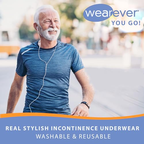 Reusable Washable Men's Incontinence Briefs (Pack of 6) (Gray) (L) (Waist 38-40) N8301