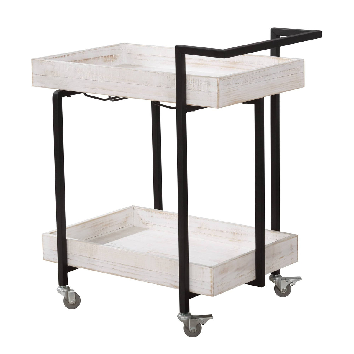 Antique White/Black 2 Shelf Serving Cart K610