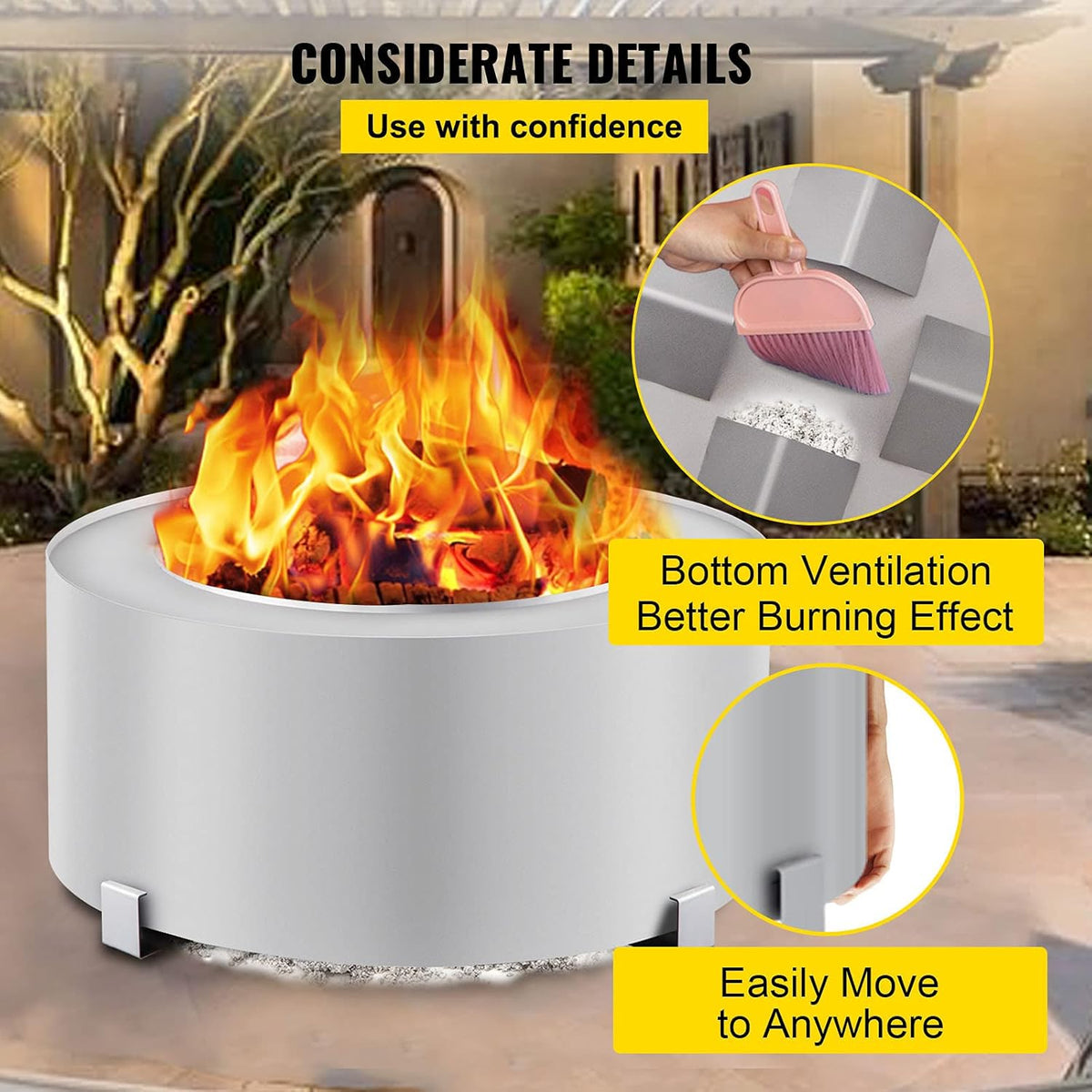 Stainless Steel Smokeless Fire Pit X64502