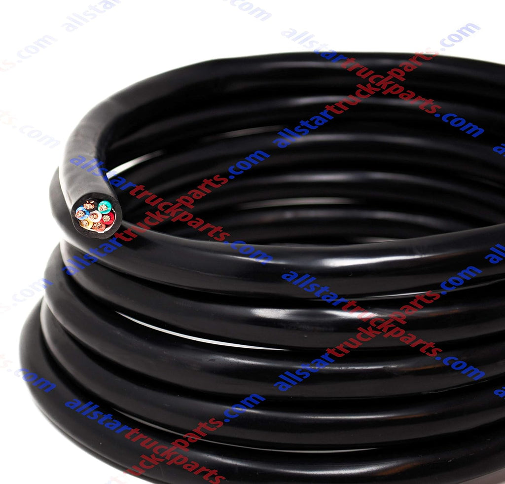 Heavy Duty 14 Gauge 7 Way Conductor Insulated Copper Trailer Cable Cord (30 FT ROLL) Pack of 2 Z3185