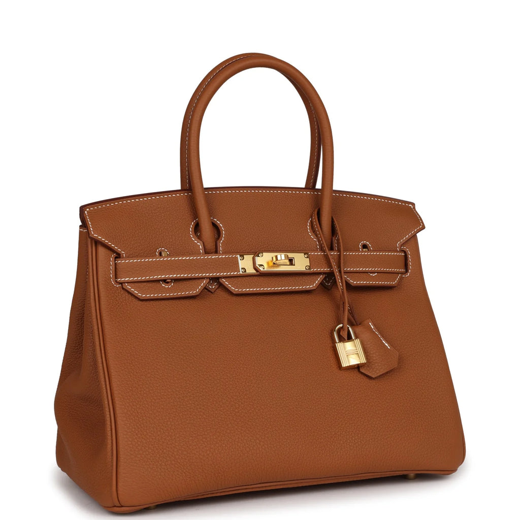 Gold Togo Leather Handbag T794