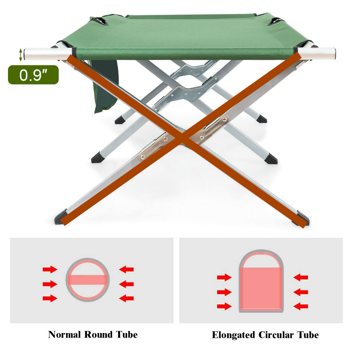 Heavy-Duty Folding Camping Cot with Carry Bag W2245