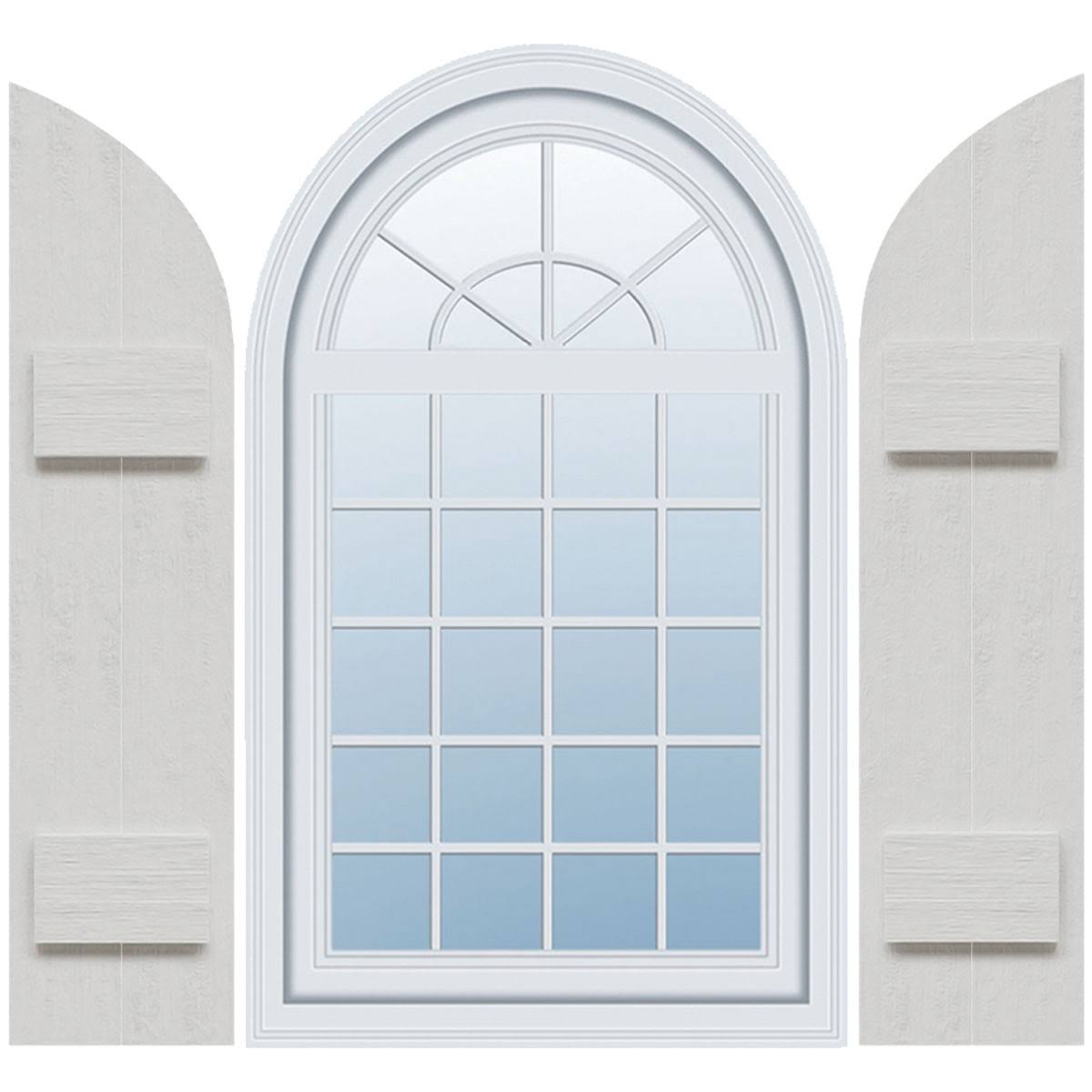 Rustic Faux Wood Shutters with Quarter Round Arch Top G1780