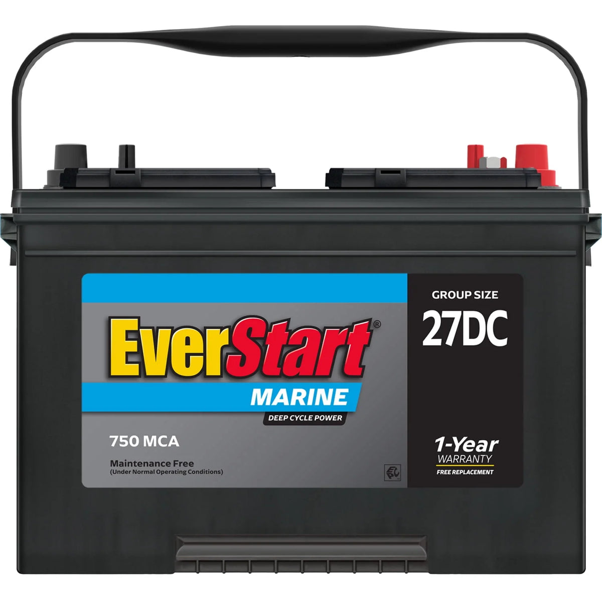 Lead Acid Marine & RV Deep Cycle Battery Group Size 27DC 12 Volt 740 MCA H42891
