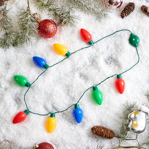 LED Light Up Christmas Necklace 9 Bulbs 6 Modes D3551
