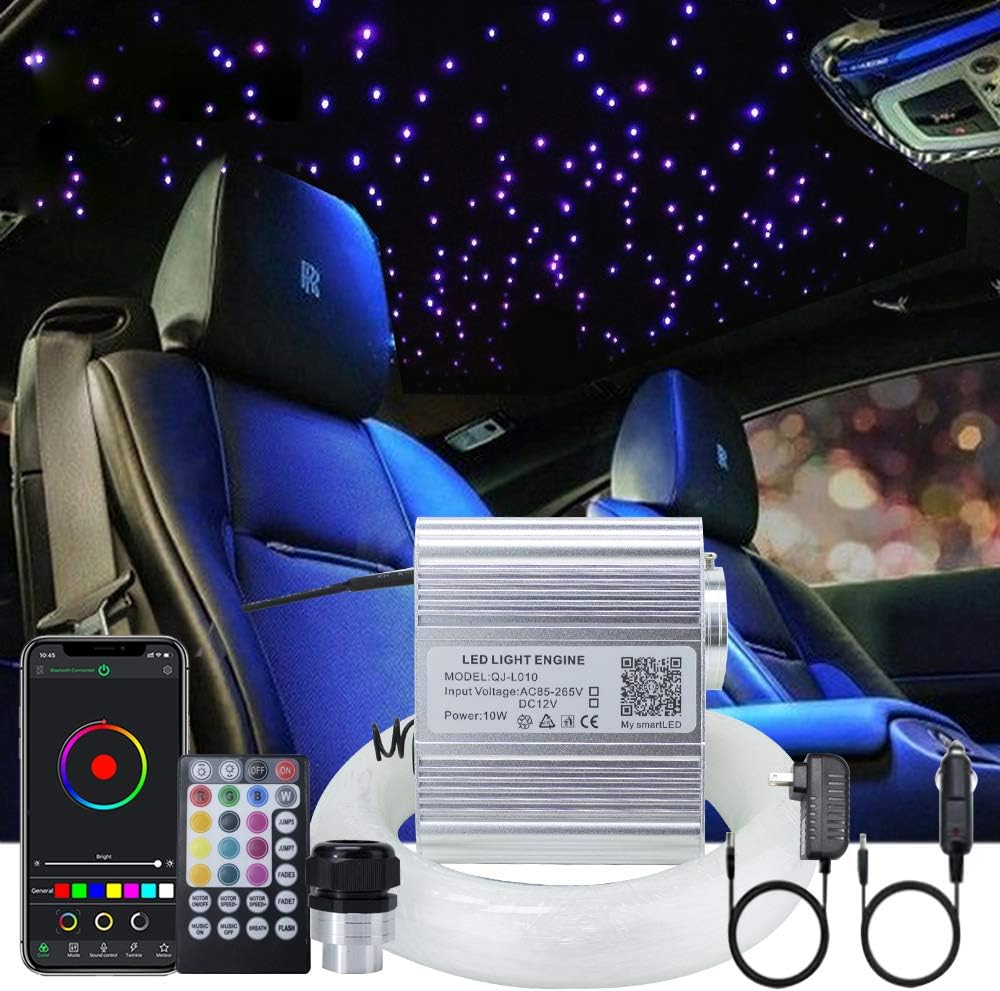 10W RGBW Twinkle Music Effect Fiber Optic Lights Kit 450 Strands 9.8ft Q285164
