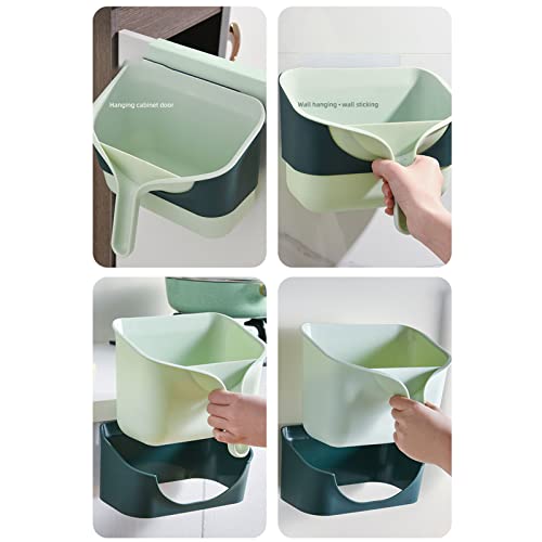 Green Plastic Small Trash Bin Y676