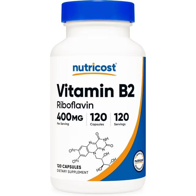 Vitamin B2 (Riboflavin) 400mg, 120 Capsules L3016