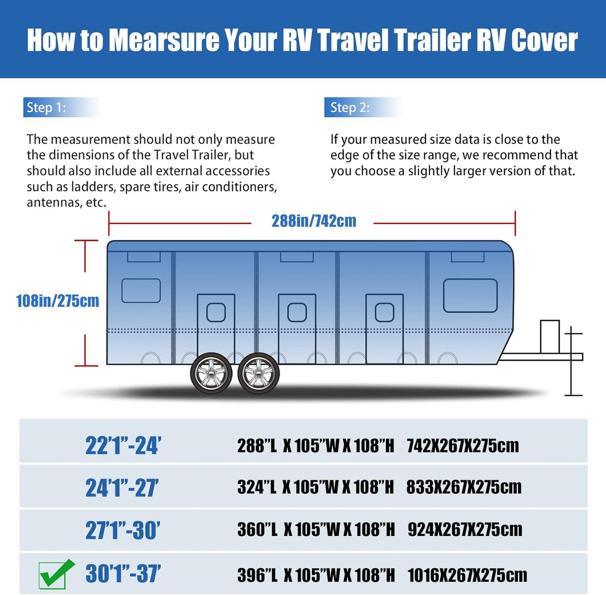 6 Layers Windproof Anti-Scratch UV Resistant RV Cover H792592
