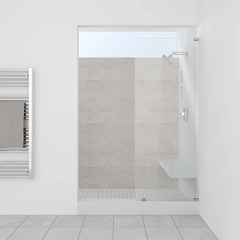 Chrome Frameless Fixed Glass Shower Panel J376171