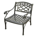 Cast Aluminum Club Chair in Charcoal Black Finish Y37986