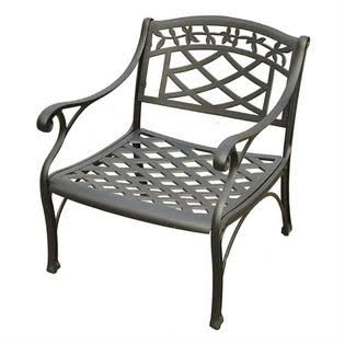 Cast Aluminum Club Chair in Charcoal Black Finish Y37986