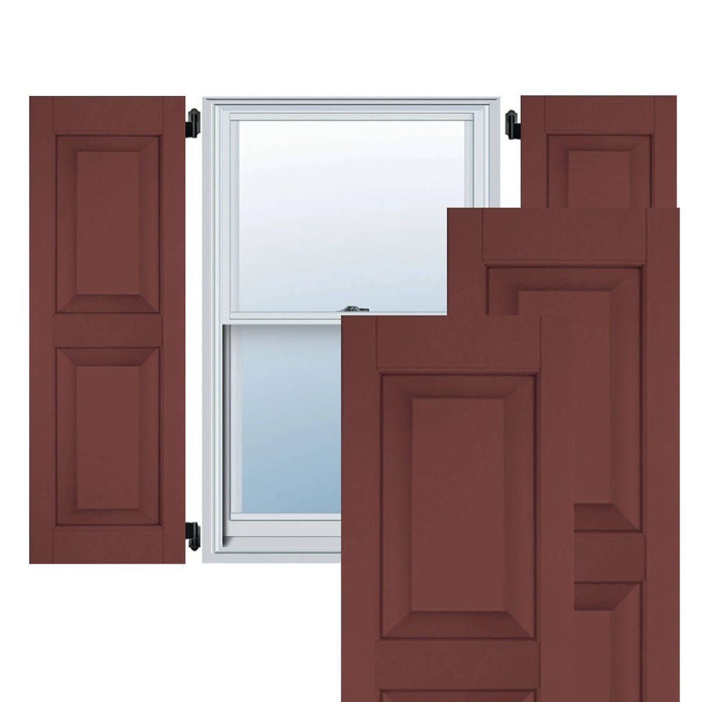 12 in. x 47 in. Exterior Real Wood Pine Raised Panel Shutters Pair O6537