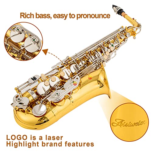 Black/gold keys Eb Alto Saxophone with Case P9228