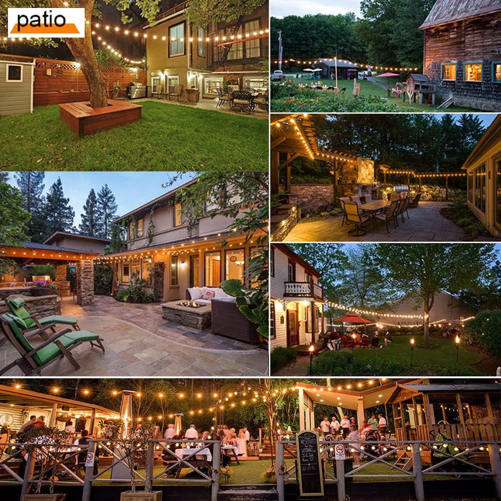 100FT LED String Lights with 30 Sockets 32 Shatterproof Plastic Bulbs I314
