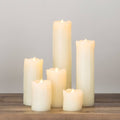 Set of 6 LED Pillar Candles Real Wax Battery Operated T732156