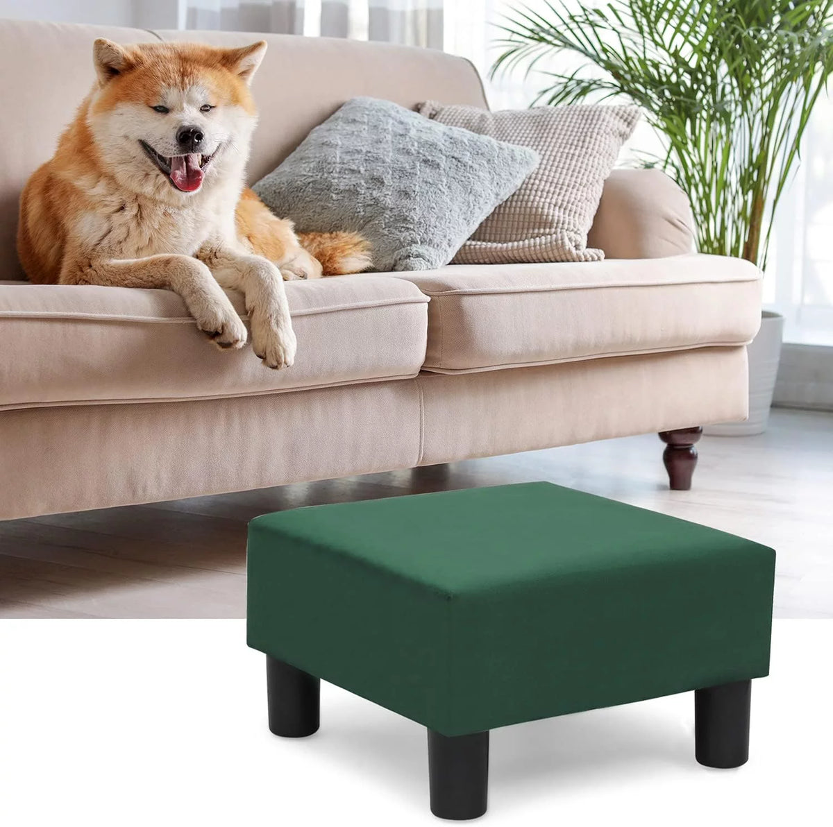 Small Modern Velvet Footstool Ottoman A357