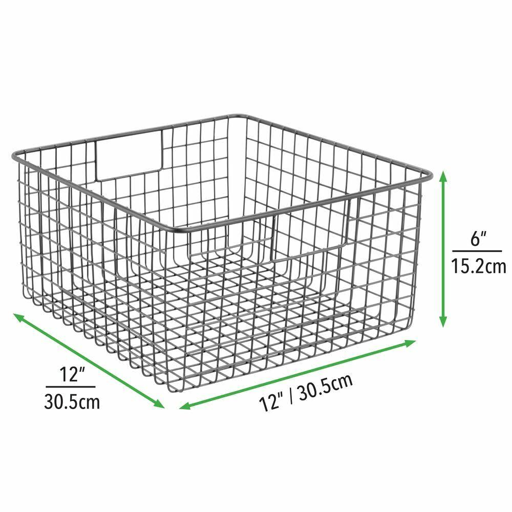 4 Pack Metal Wire Food Storage Organizer Bin, Soft Brass H526671