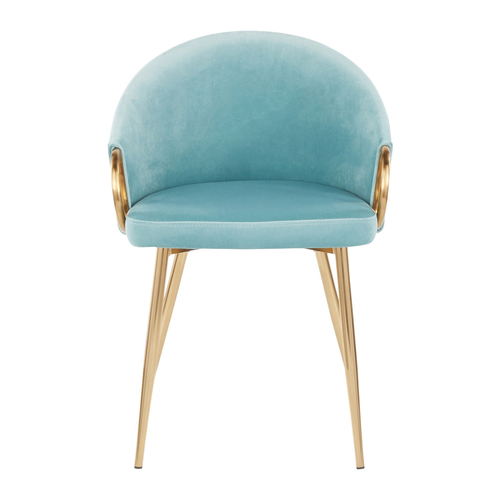 Light Blue Velvet Upholstered Chair G75995