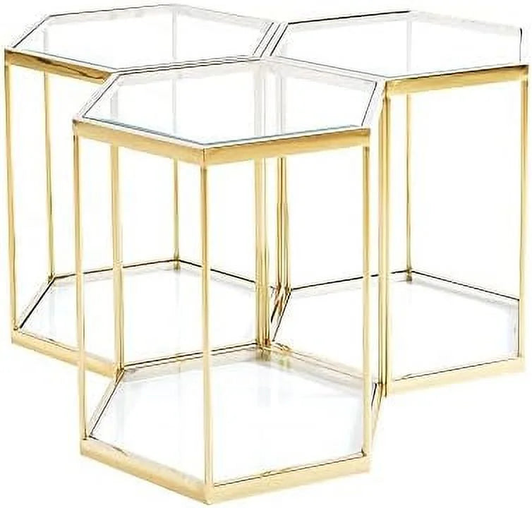 Round Clear Glass End Table with Chrome Legs R3434