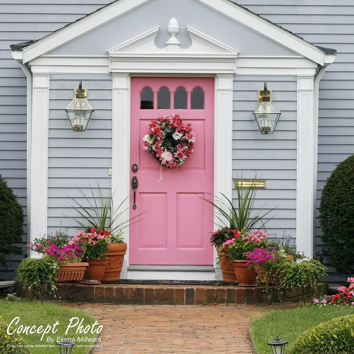 Two Equal Flat Panel PVC Pilaster with Decorative Capital & Base F746