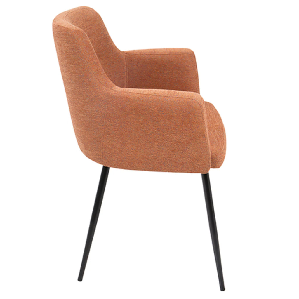 Orange Fabric Dining Accent Chair Set of 2 A4715