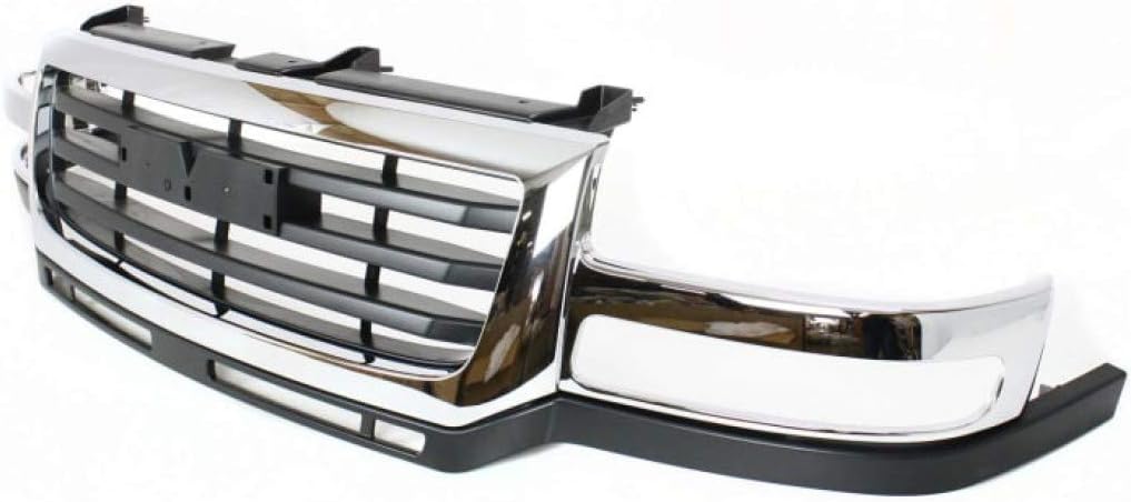 Chrome Shell Painted Black Insert Grille Assembly for 2007 GMC Sierra 2500 HD 3500 Classic L8764