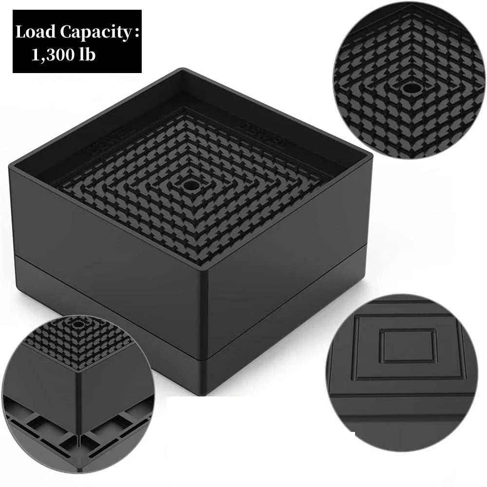 Heavy Duty Stackable Black Polypropylene Plastic Bed Risers E642416