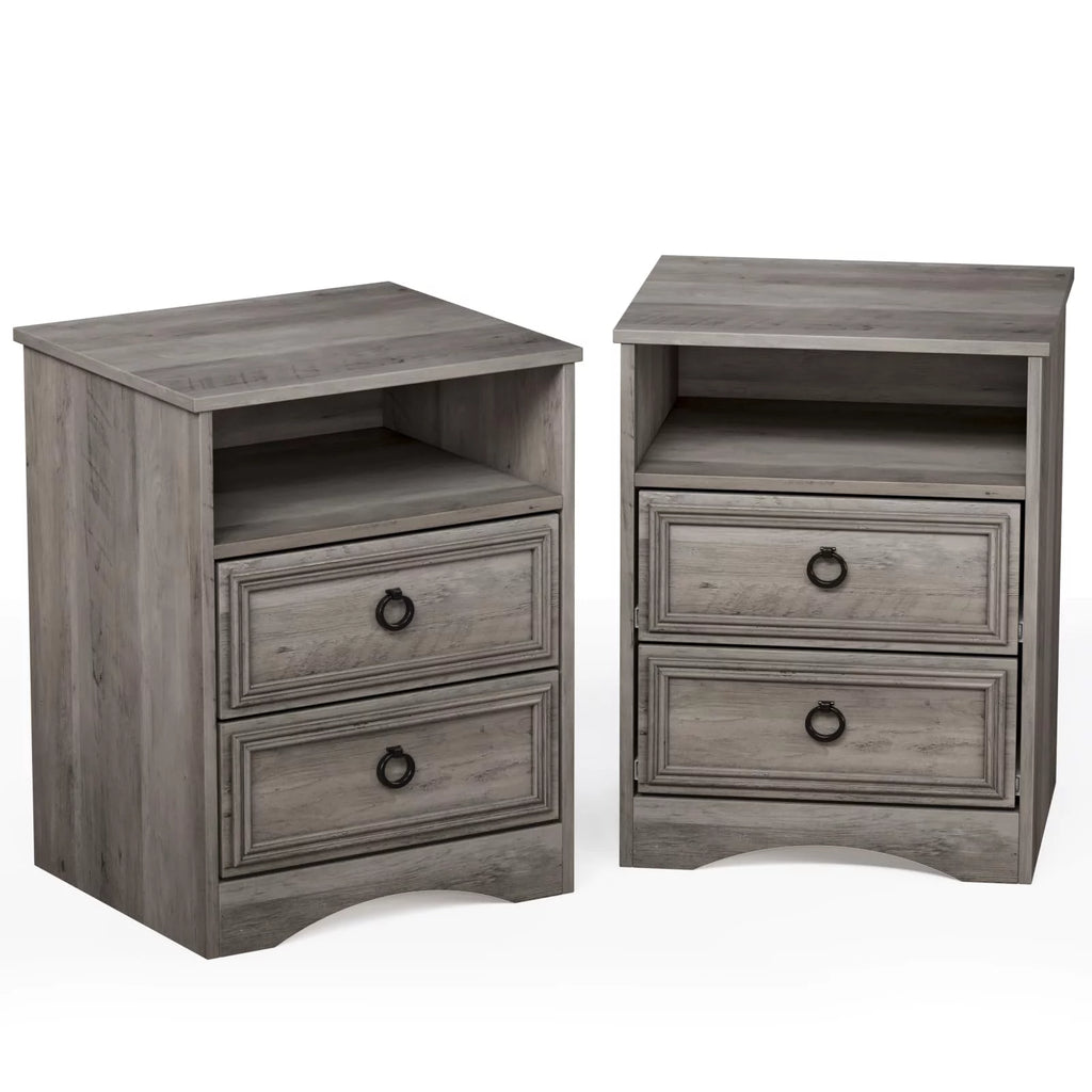 Gray Modern Nightstand Set of 2 P345