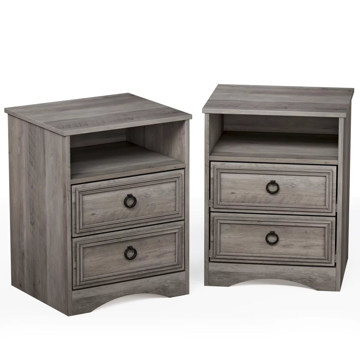 Gray Modern Nightstand Set of 2 P345
