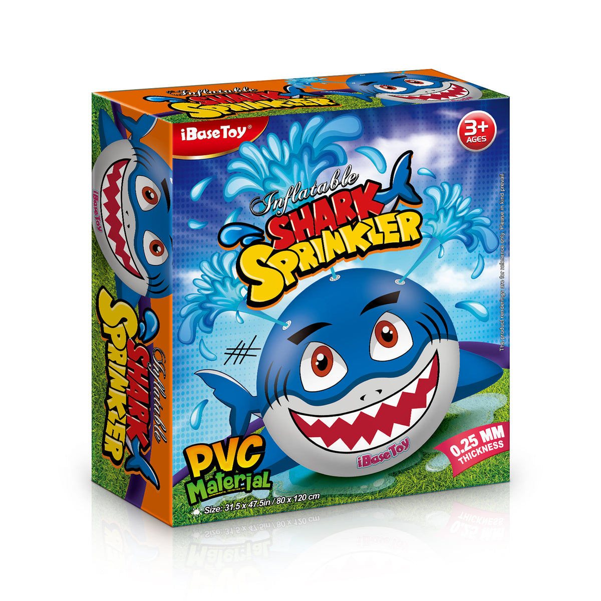 Inflatable Shark Sprinkler Water Ball 80x120cm Z43878