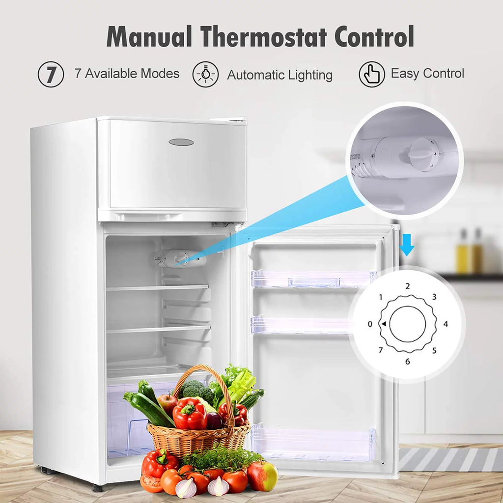 2 Doors 3.4 cu ft. Compact Mini Refrigerator Freezer E556
