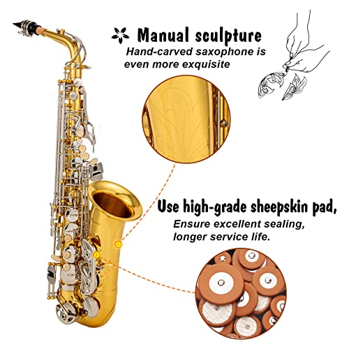 Black/gold keys Eb Alto Saxophone with Case P9228