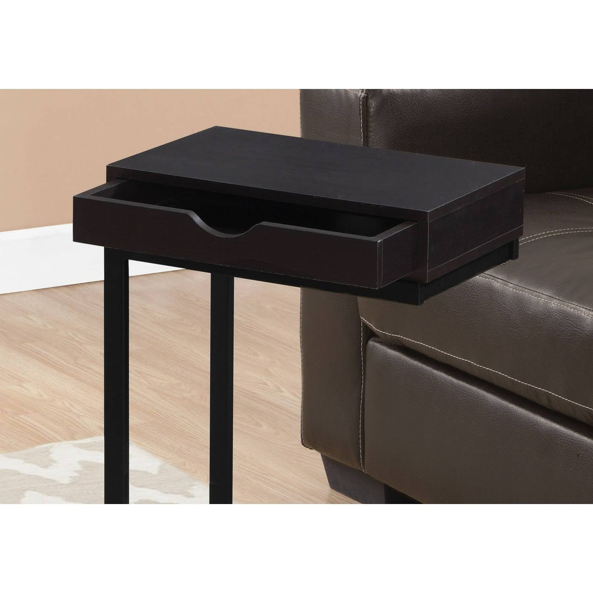 Brown Metal Accent Table with Drawer Y186915