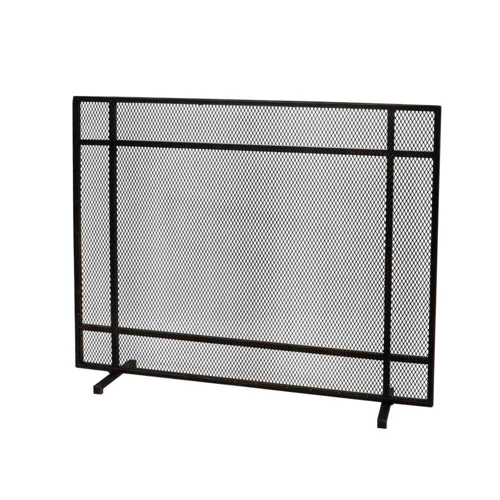 Black Single Panel Iron Firescreen C3948