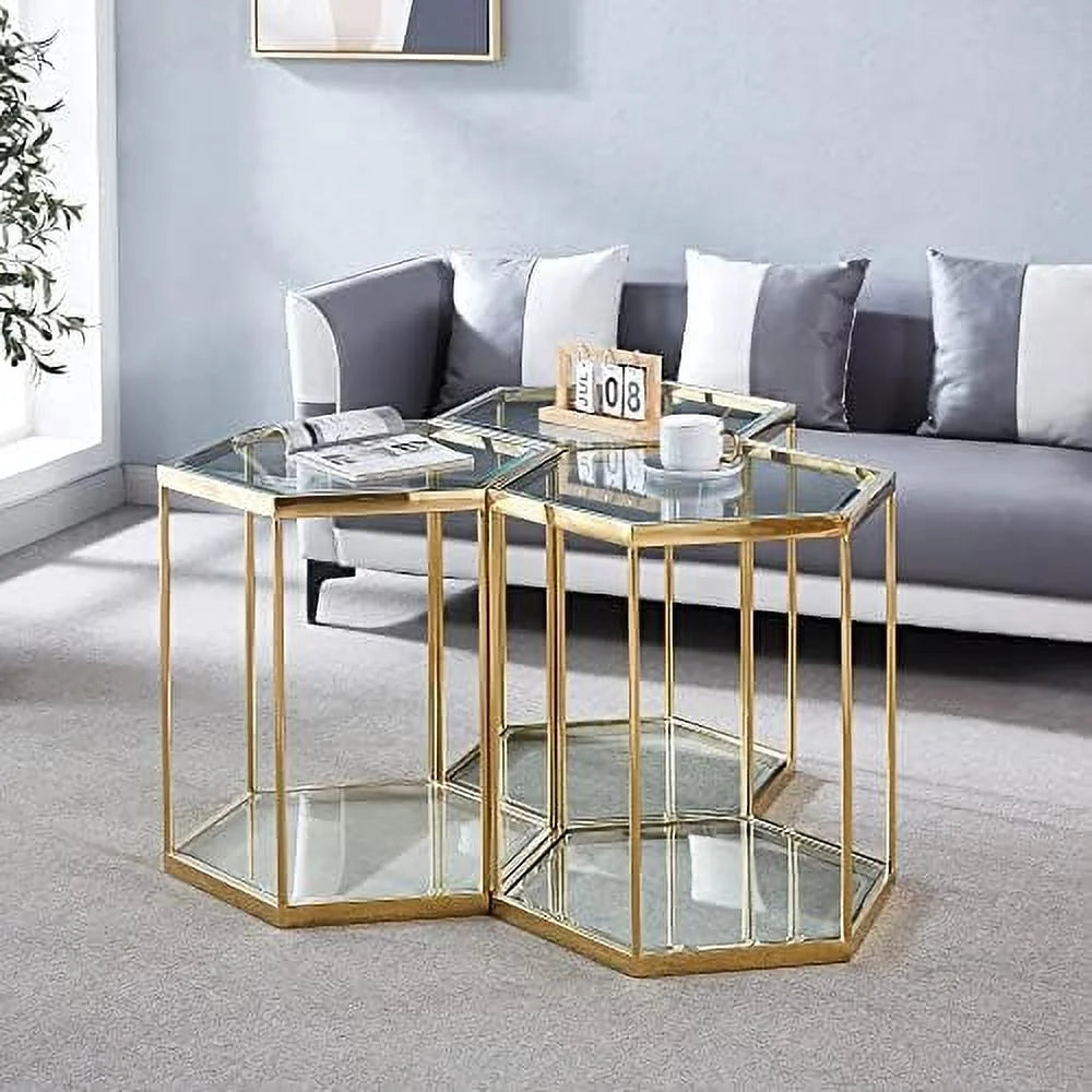 Round Clear Glass End Table with Chrome Legs R3434
