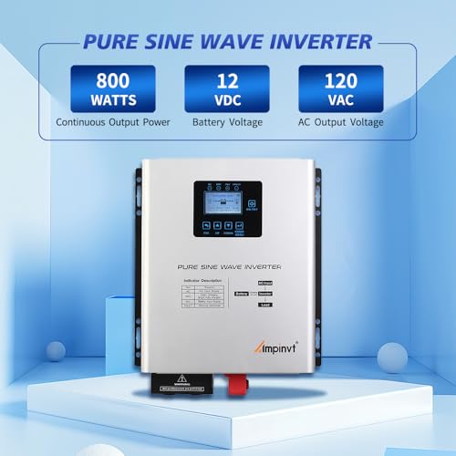 800W Pure Sine Wave Inverter with AC Charger V5488