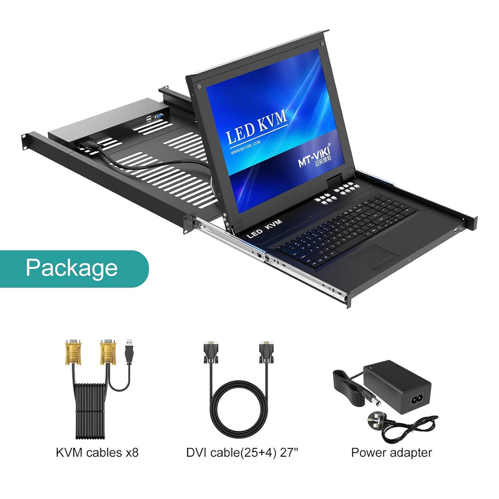 8 Port LCD KVM Console Monitor E741