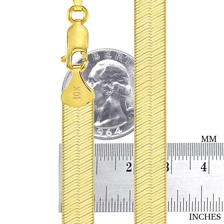 10k Yellow Gold Herringbone Chain Necklace 16" - 24" R98498