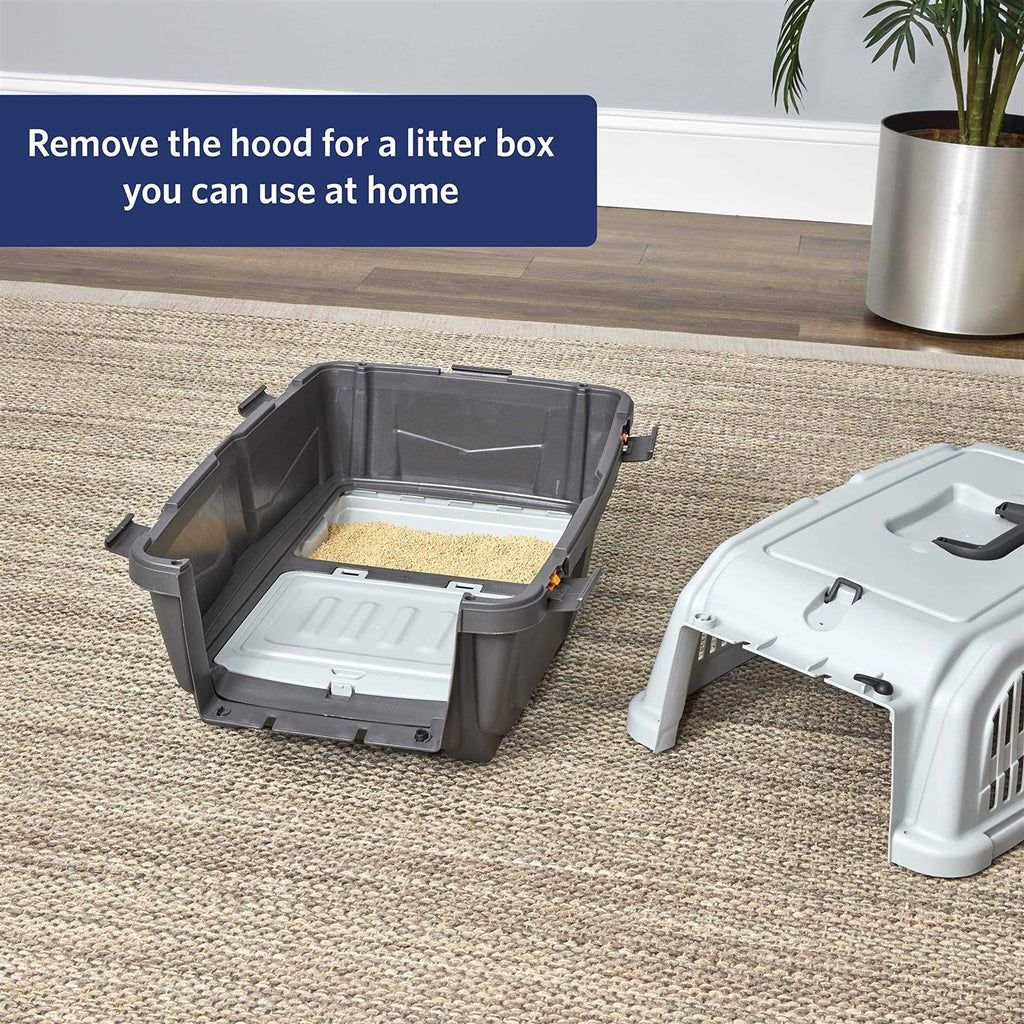 Plastic Cat Carrier with Integrated Litter Pan Z41997