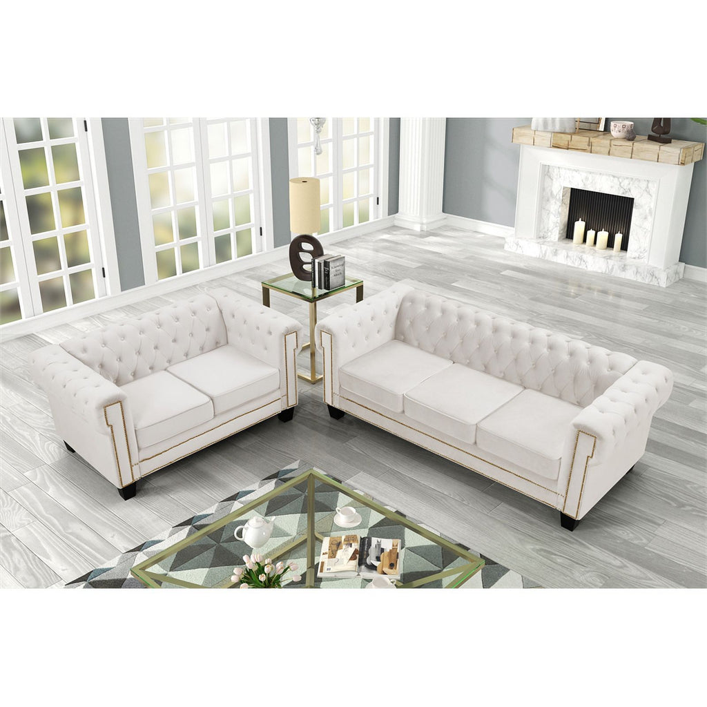 2-Piece Velvet Living Room Furniture Set S63200