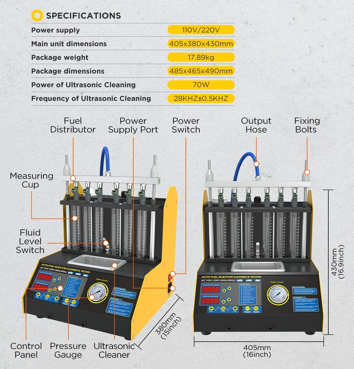 Fuel Injector Cleaner and Tester 110V L84708