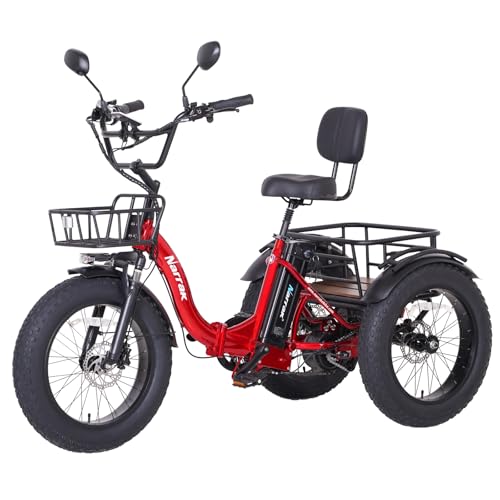750W 48V13Ah 20"x4.0" Aluminum Folding Fat Tire 3 Wheel Electric Trike F337281